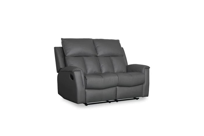 Bergamo Leather 3+2 Seater Dark Grey Recliner Sofa Set