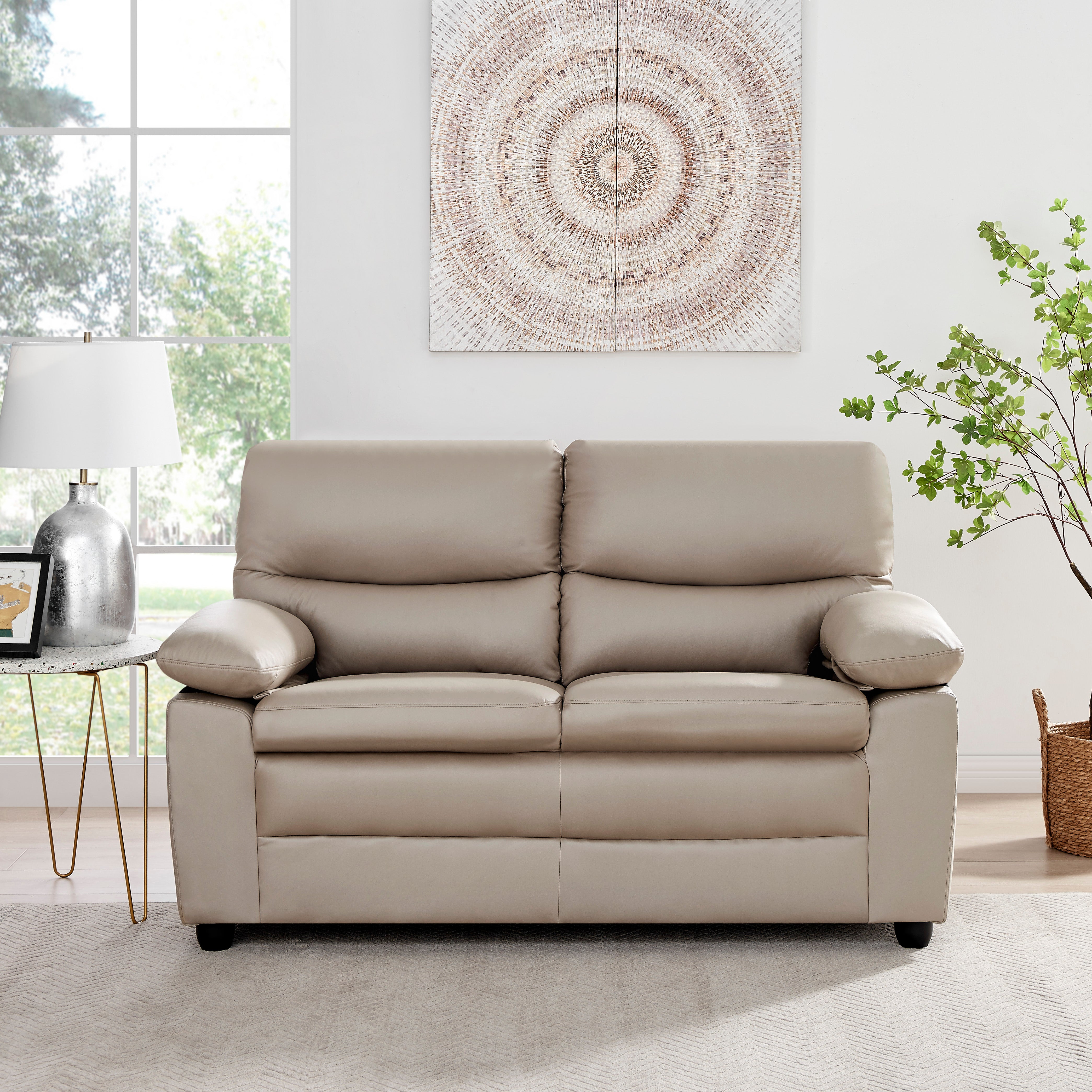Andreas Taupe Faux Leather 3+2+1 Seater Set