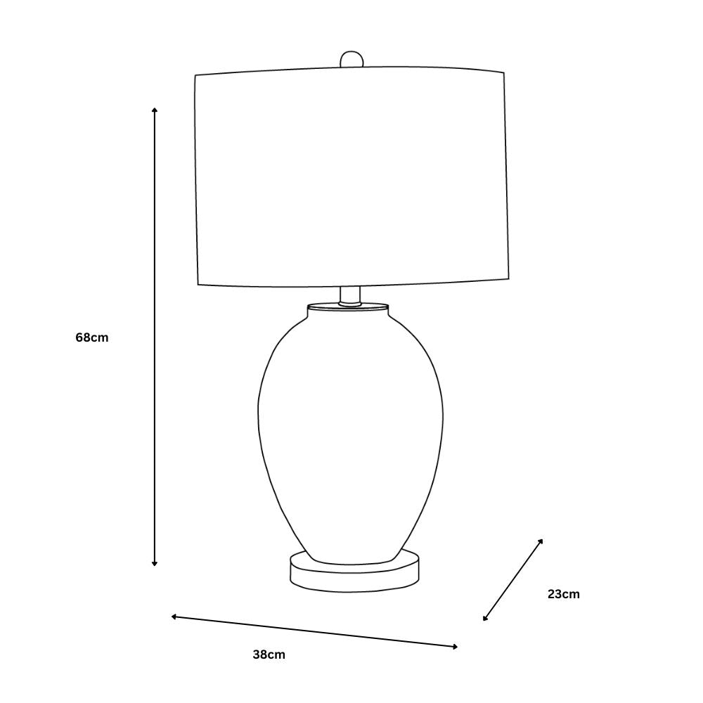 Alba White Glass Table Lamp