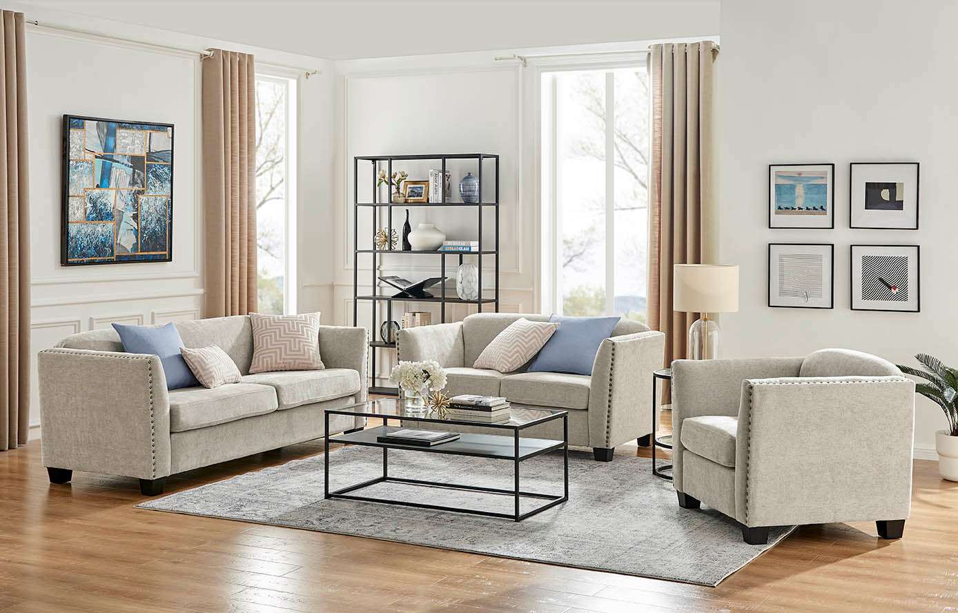 Dawson Studded Cream Armchair