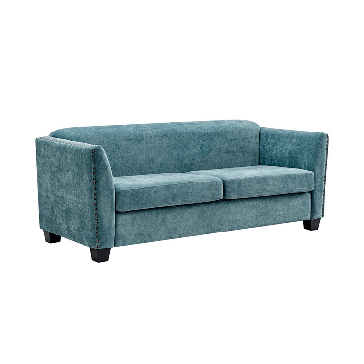 Dawson Studded 3 Seater Teal Sofa