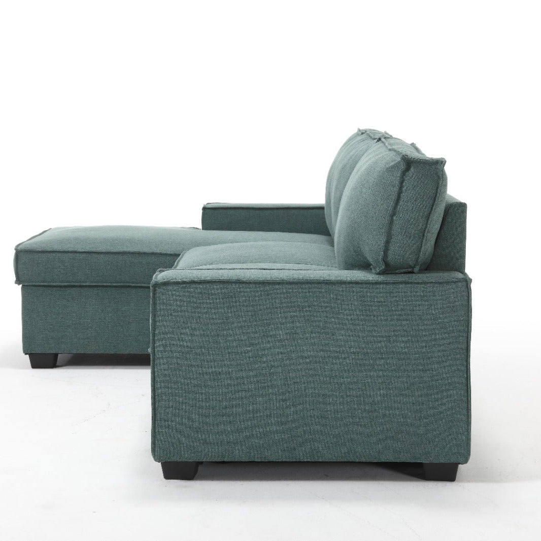 Havar Corner Sofa Bed: Teal (Left)