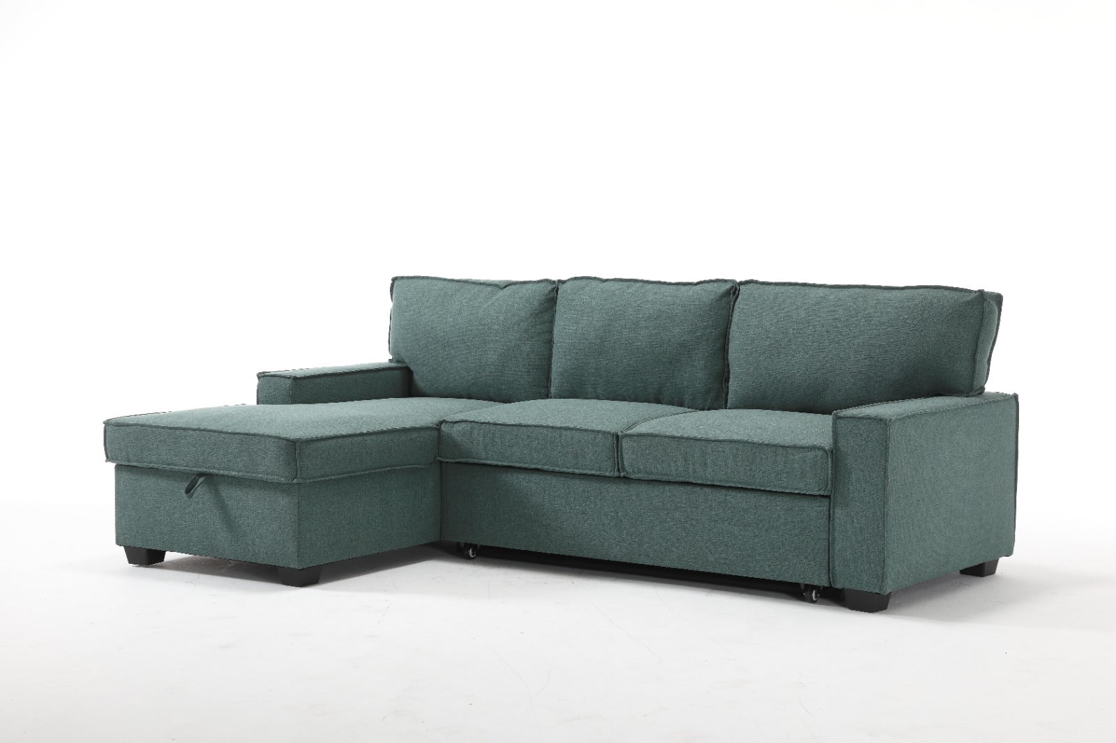 Havar Corner Sofa Bed: Teal (Left)