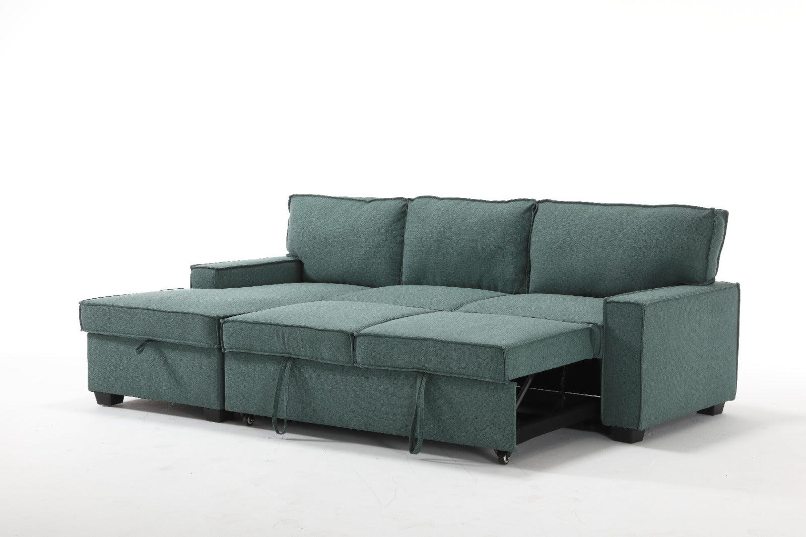 Havar Corner Sofa Bed: Teal (Left)