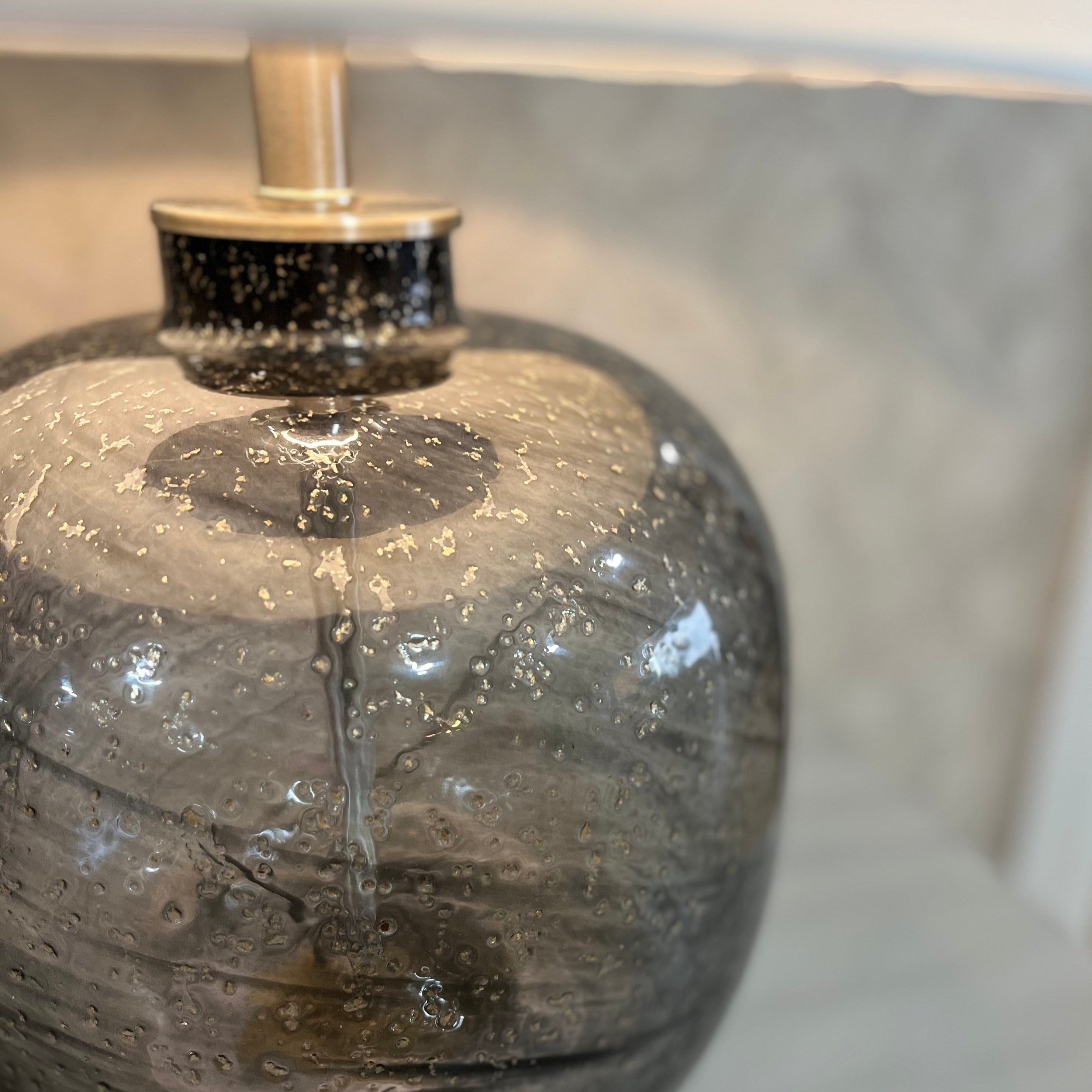 Preston Grey Glass Table Lamp