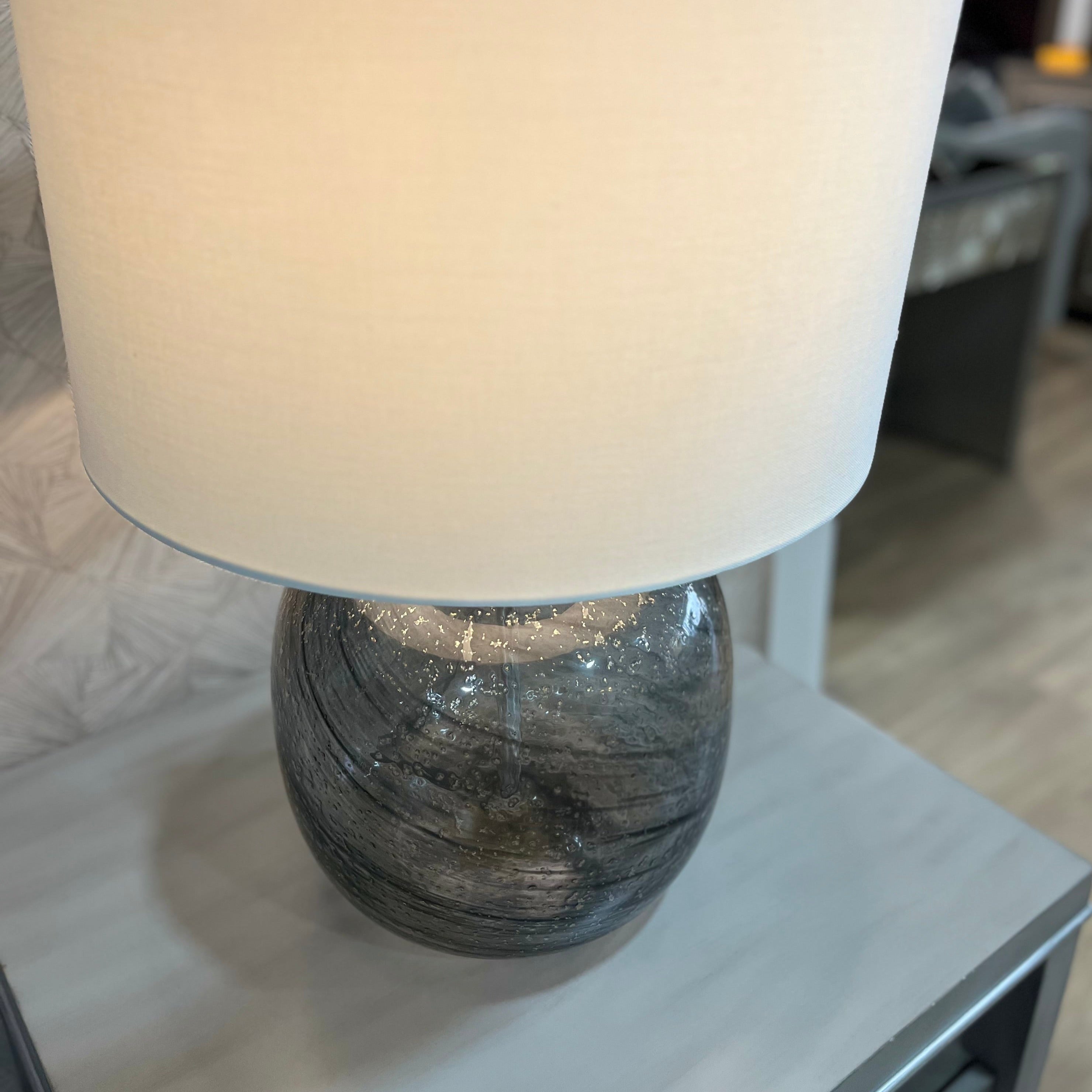 Preston Grey Glass Table Lamp