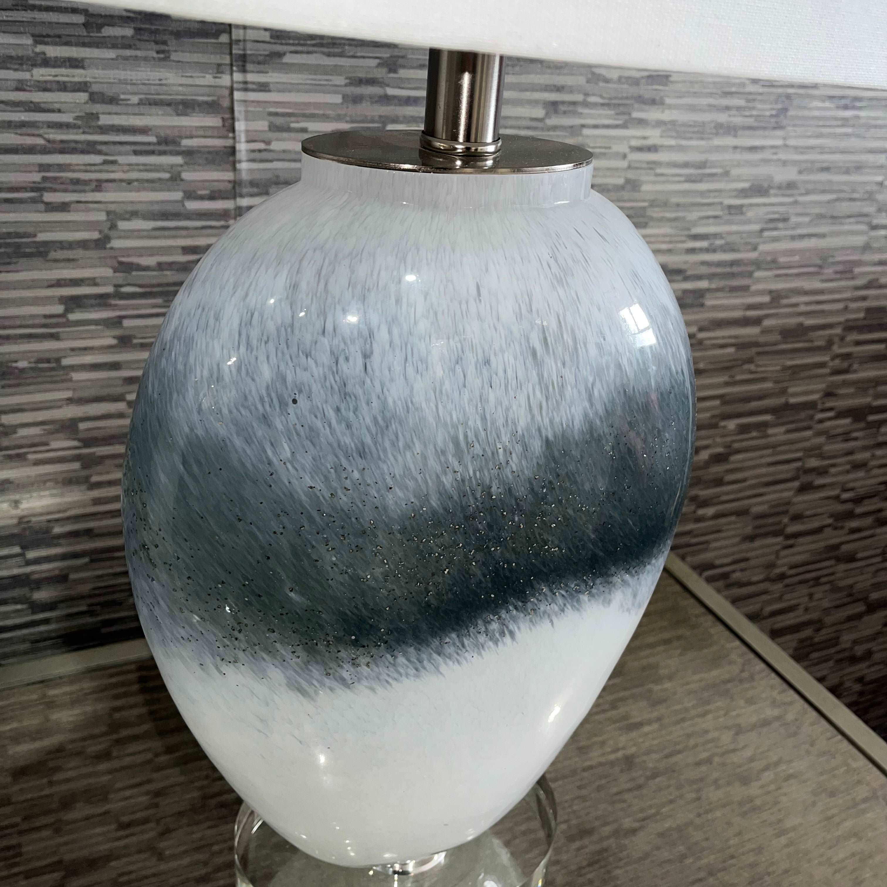 Alba White Glass Table Lamp