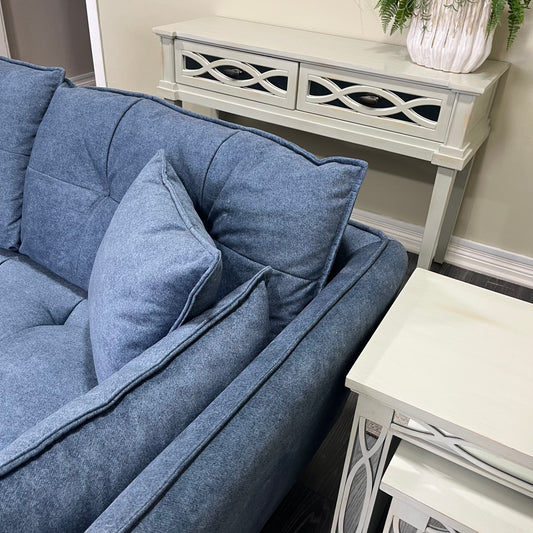 Siena Blue 2 Seater Sofa