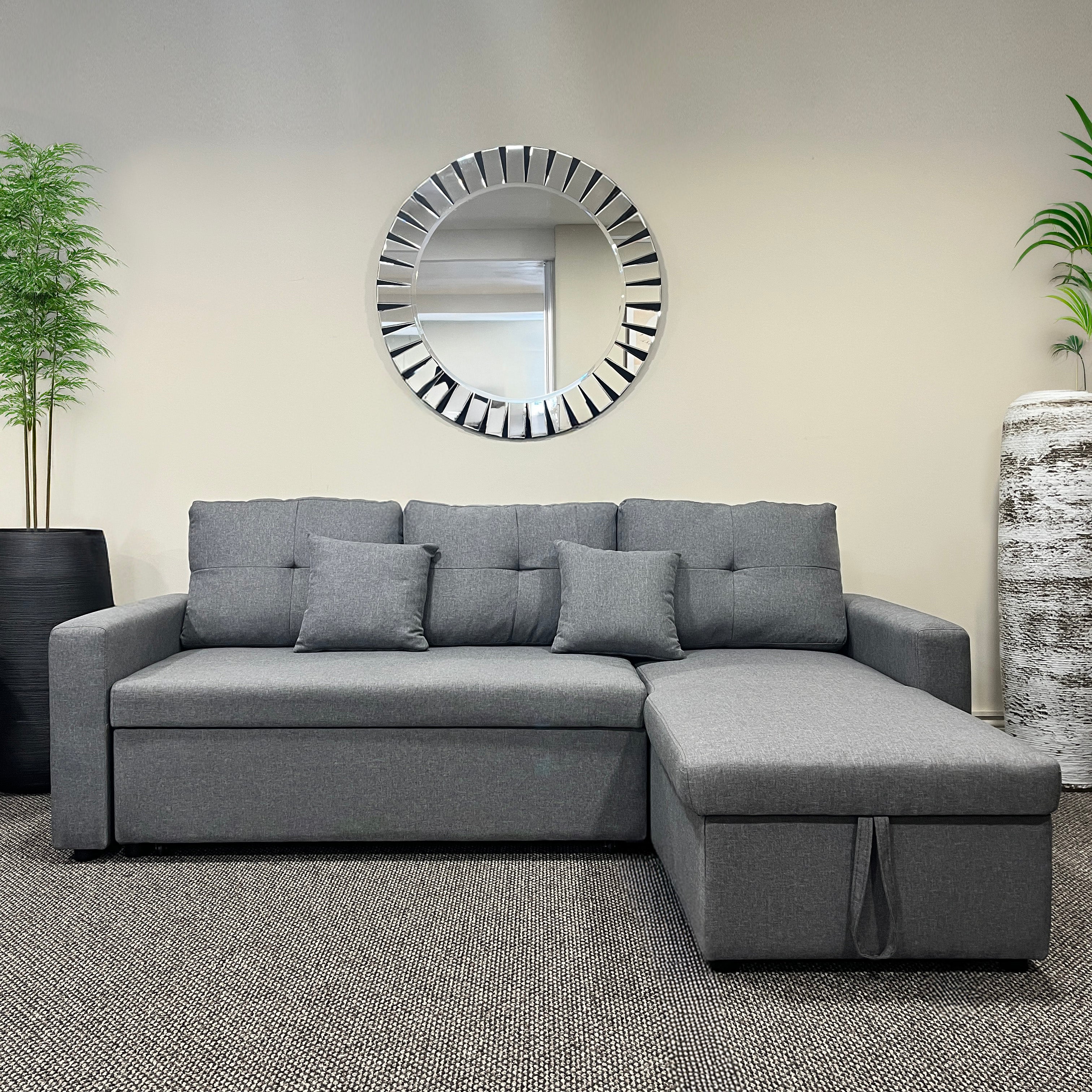 Lincoln Interchangeable Corner Sofa Bed - Grey