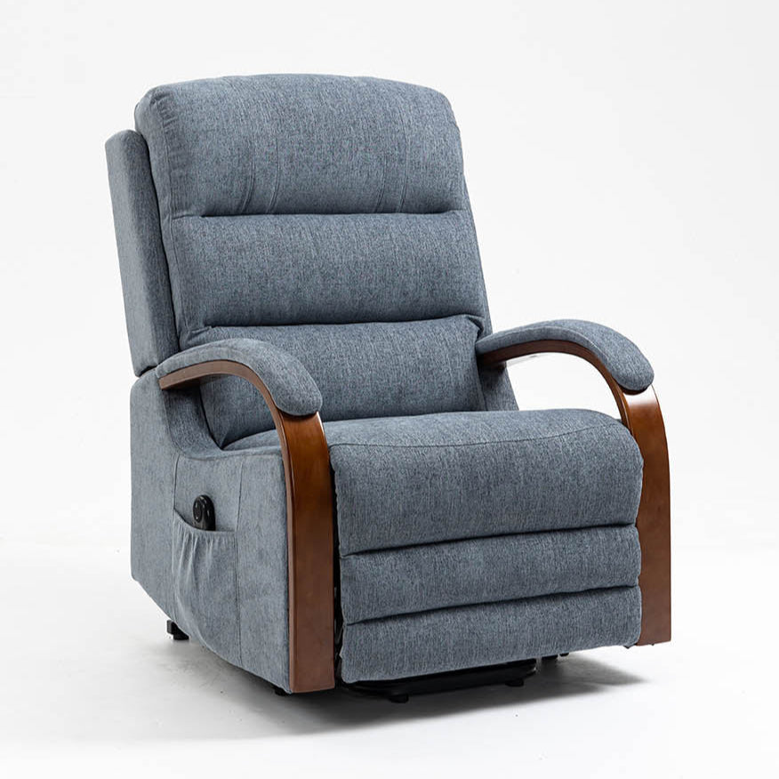 Westin Lift & Tilt Cream Recliner Chair Denim Blue (Dual Motor)