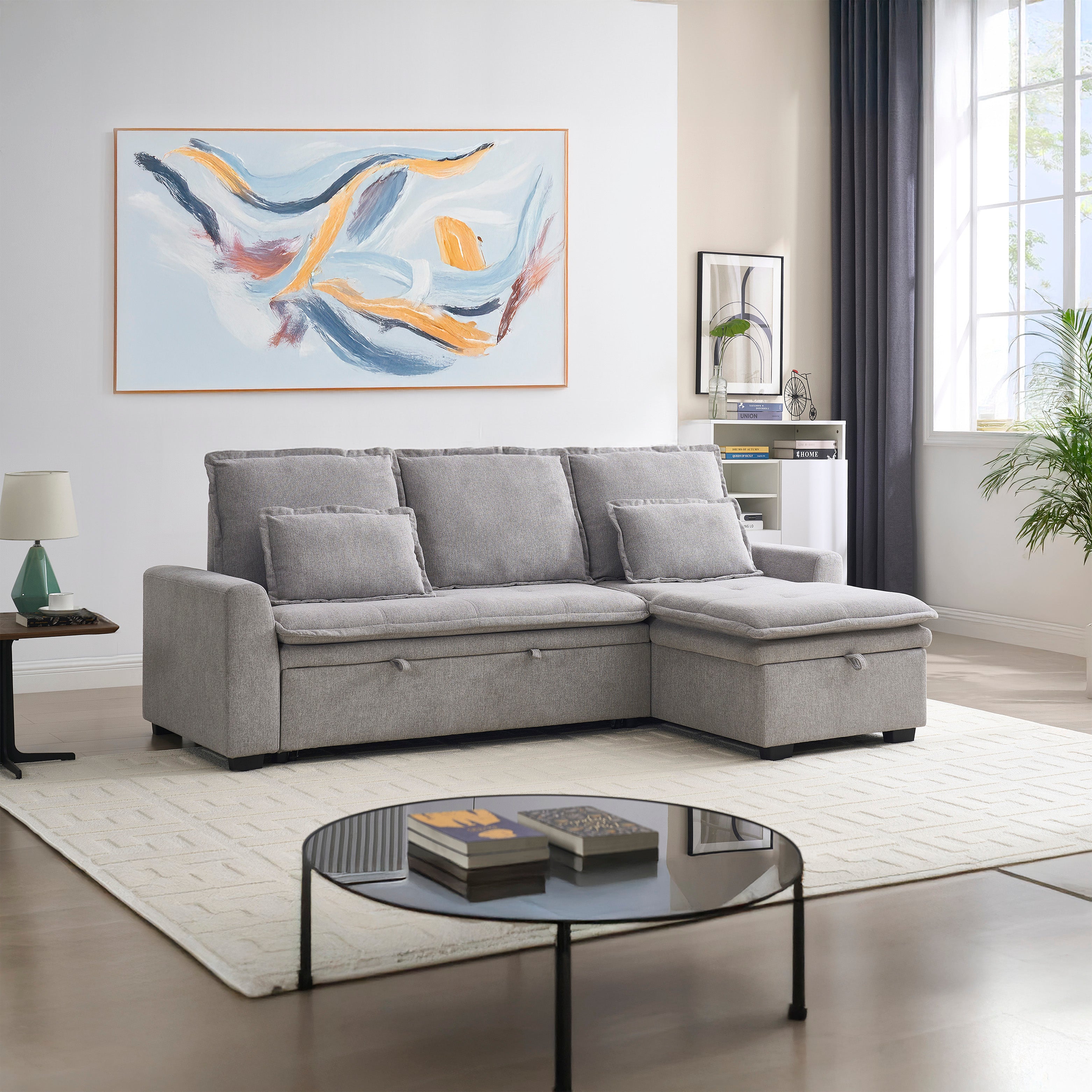 Jonah Interchangeable Corner Sofa Bed - Grey