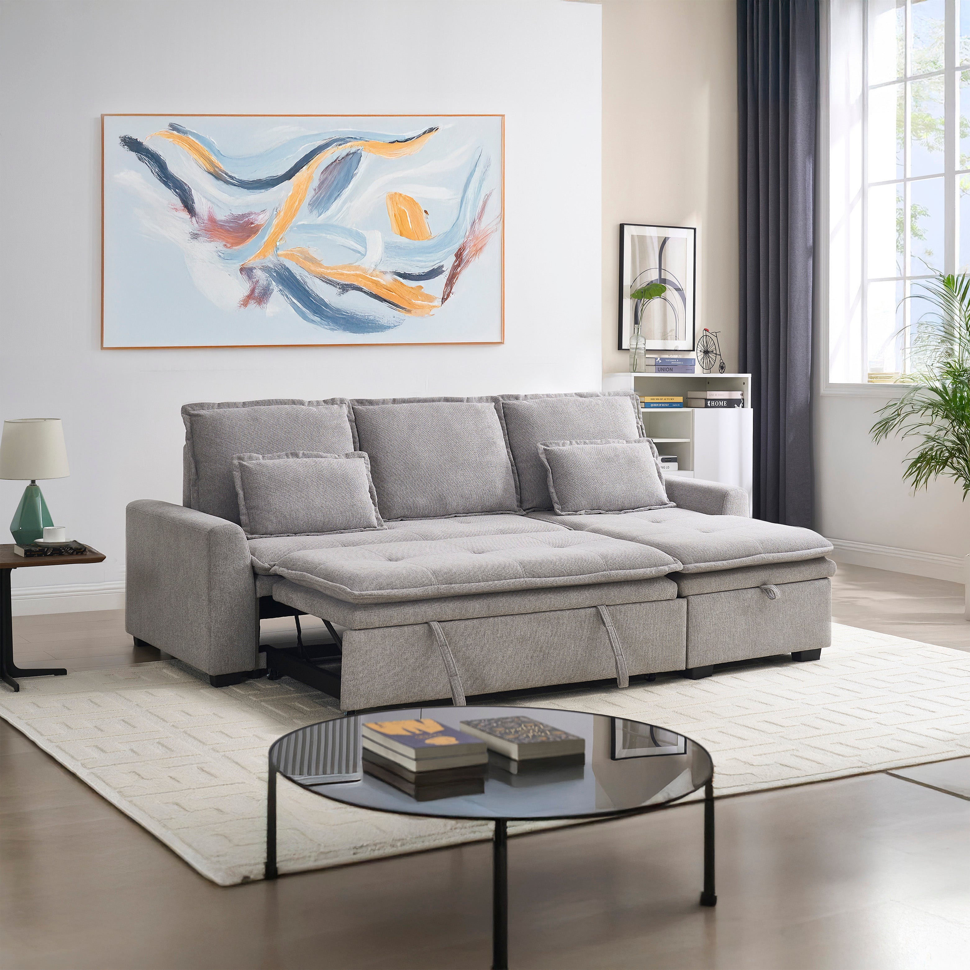 Jonah Interchangeable Corner Sofa Bed - Grey