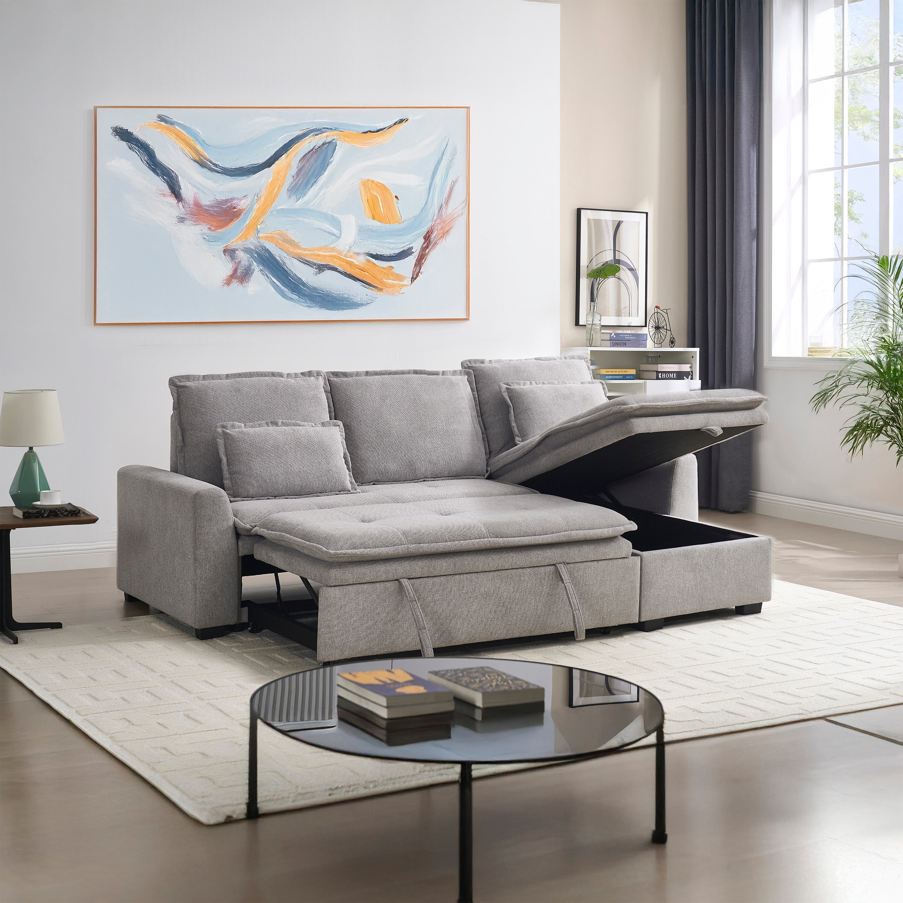 Jonah Interchangeable Corner Sofa Bed - Grey