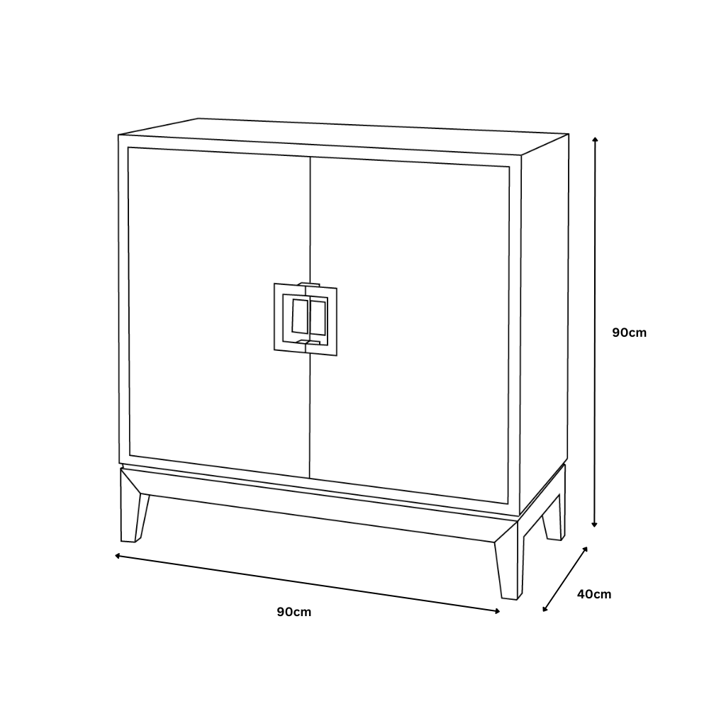 Malta Gold/ Wood 2 Door Sideboard