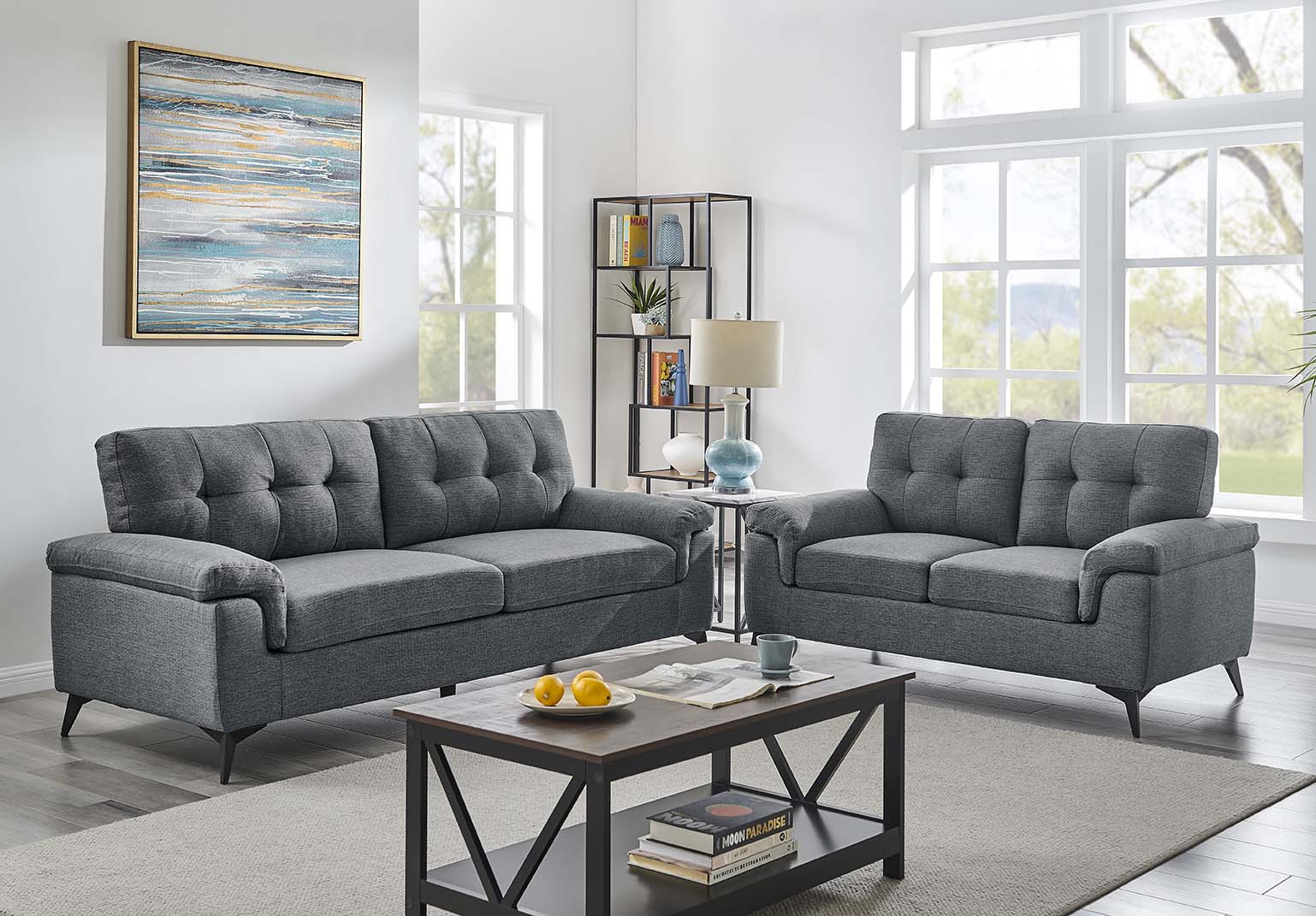 Ottawa Dark Grey 2 Seater Sofa