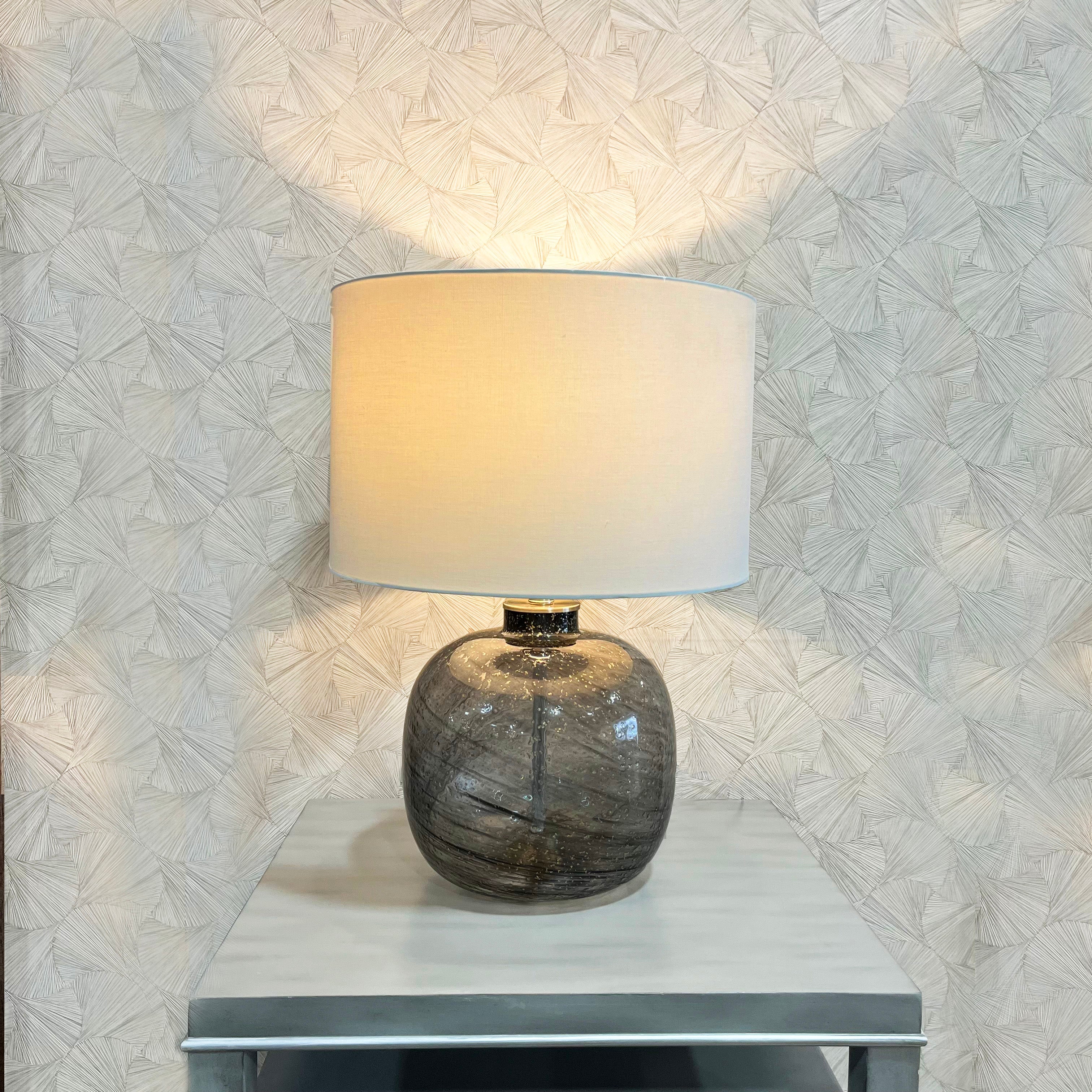 Preston Grey Glass Table Lamp