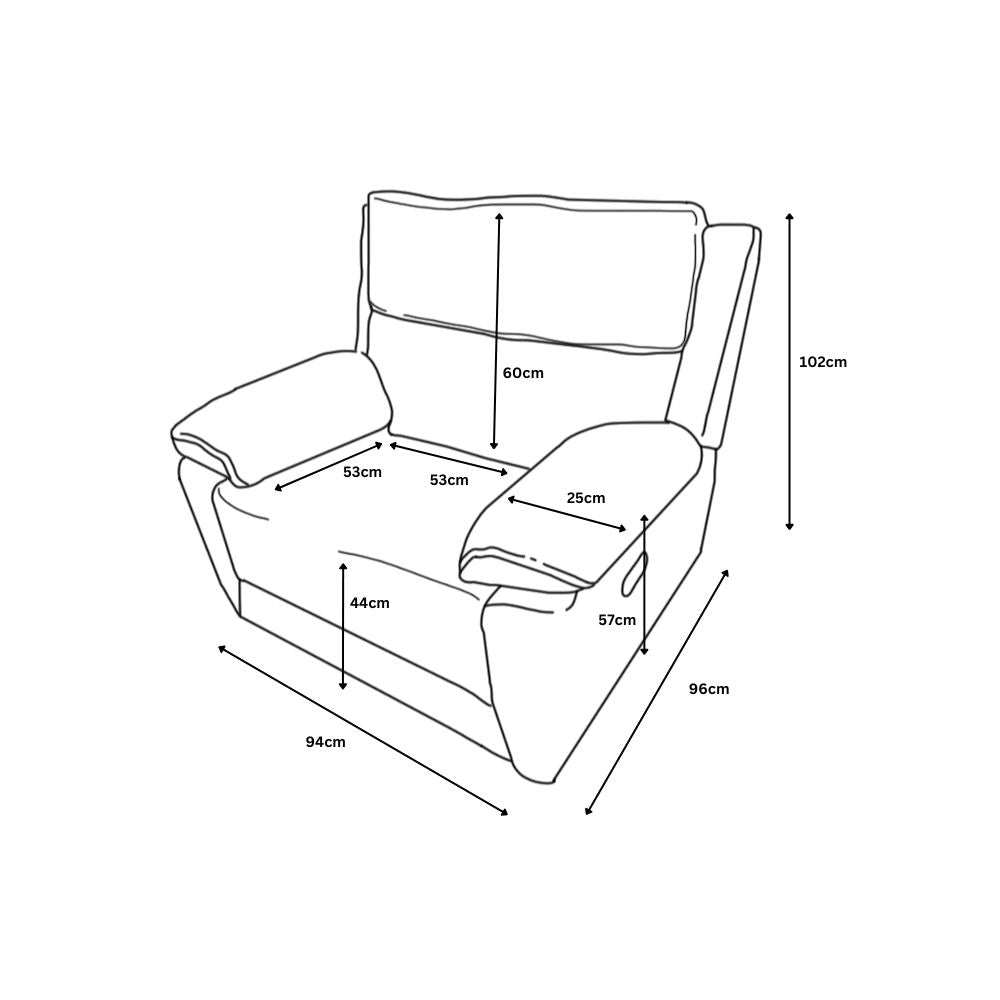 Midtown Recliner Chair in Light Grey