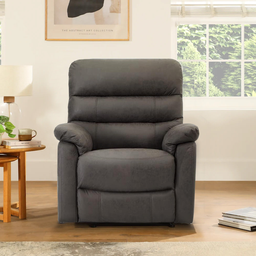 Taylor Recliner Chair - Leather Air - Antique Grey