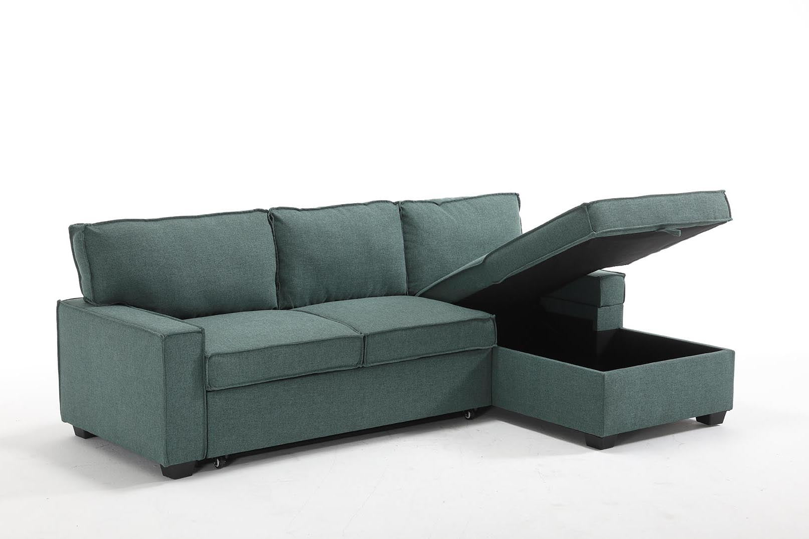 Havar Corner Sofa Bed: Teal (Right)