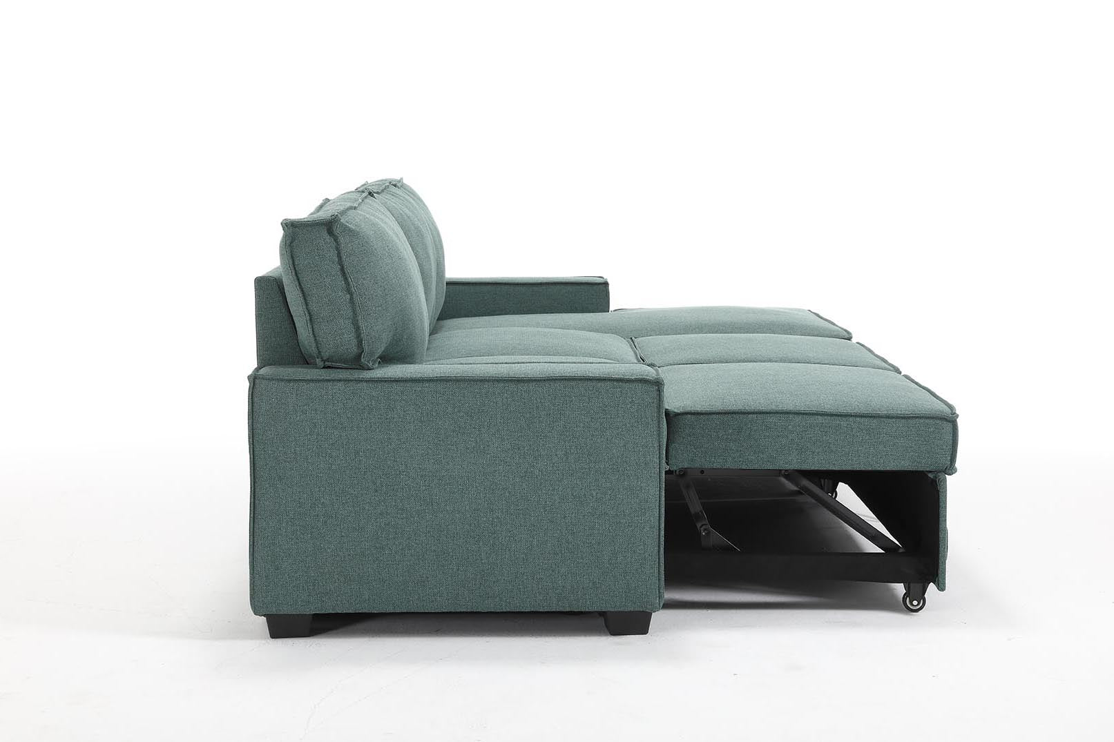 Havar Corner Sofa Bed: Teal (Right)
