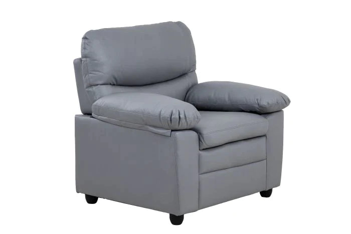 Andreas Grey Faux Leather 3+1+1 Seater Set