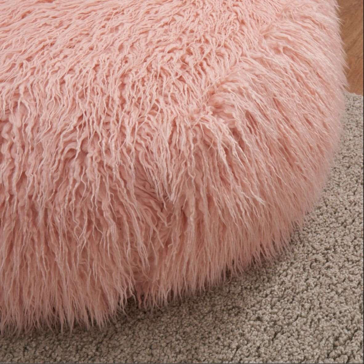 Faux Sheepskin Bean Bag - Pink