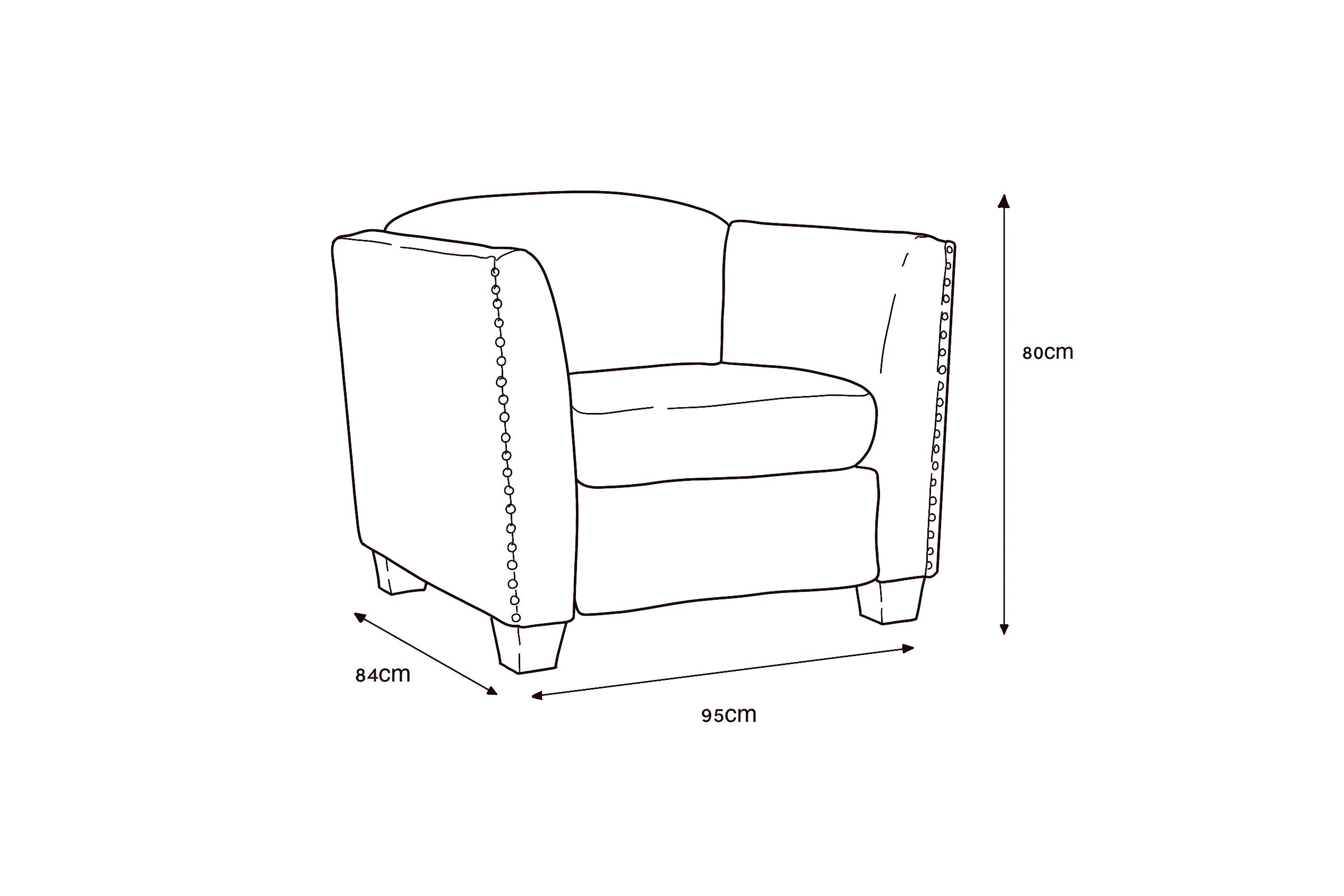 Dawson Studded Cream Armchair