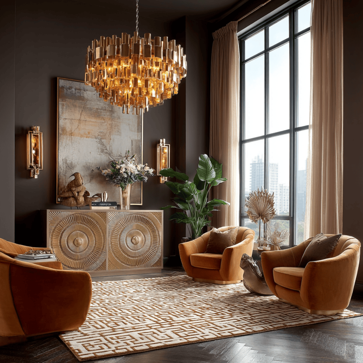 Frenso 4 Door Gold Sideboard