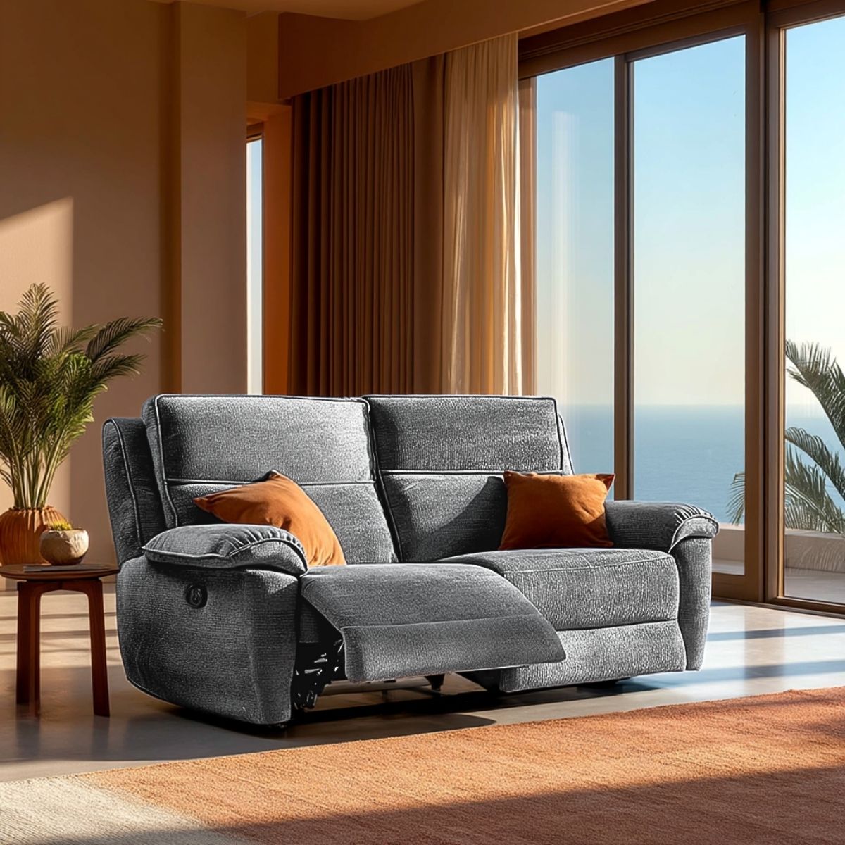 Midtown Recliner 3 Seater Sofa in Dark Grey