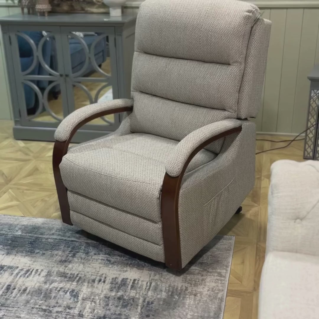 Westin Lift & Tilt Cream Recliner Chair Denim Blue (Dual Motor)