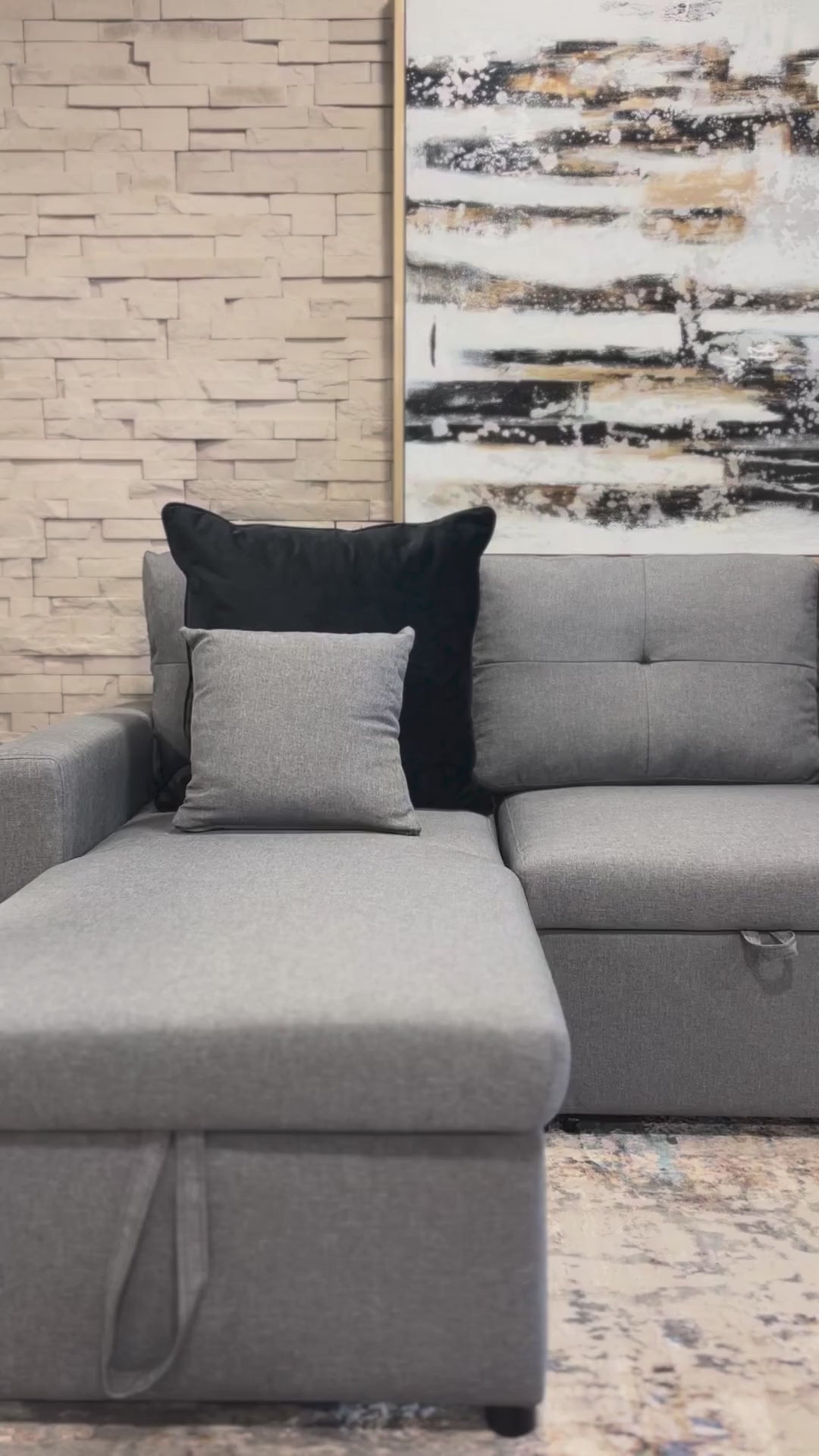 Lincoln Interchangeable Corner Sofa Bed - Grey