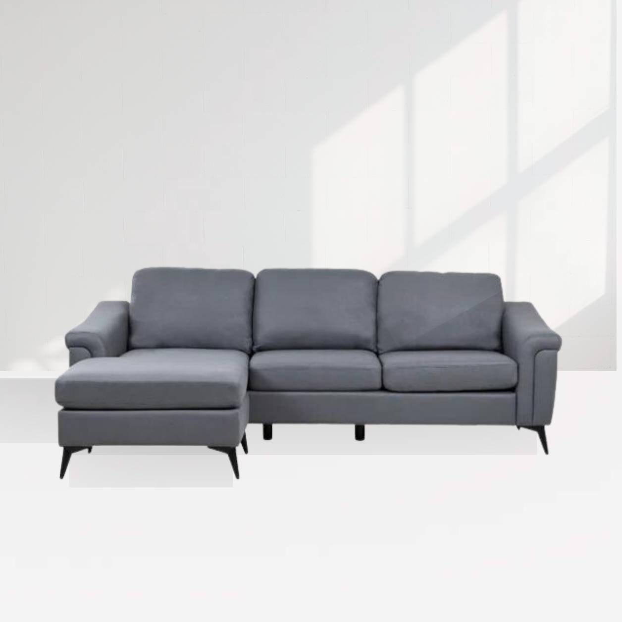 Douglas Grey Leather Air Corner Sofa