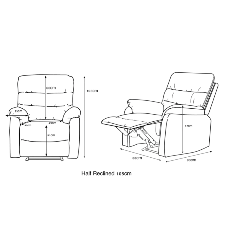 Taylor Recliner Chair - Leather Air - Antique Brown