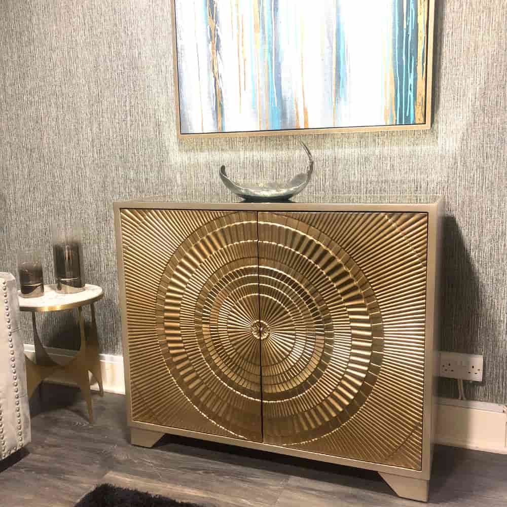 Frenso 2 Door Gold Geometric Chest