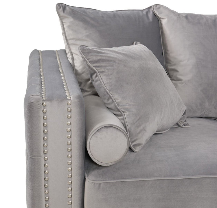 Moscow 2 Seater Sofa - Grey Velvet