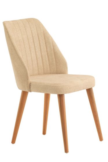 Hazal Dining Chair - Beige / Walnut (Set of 6)