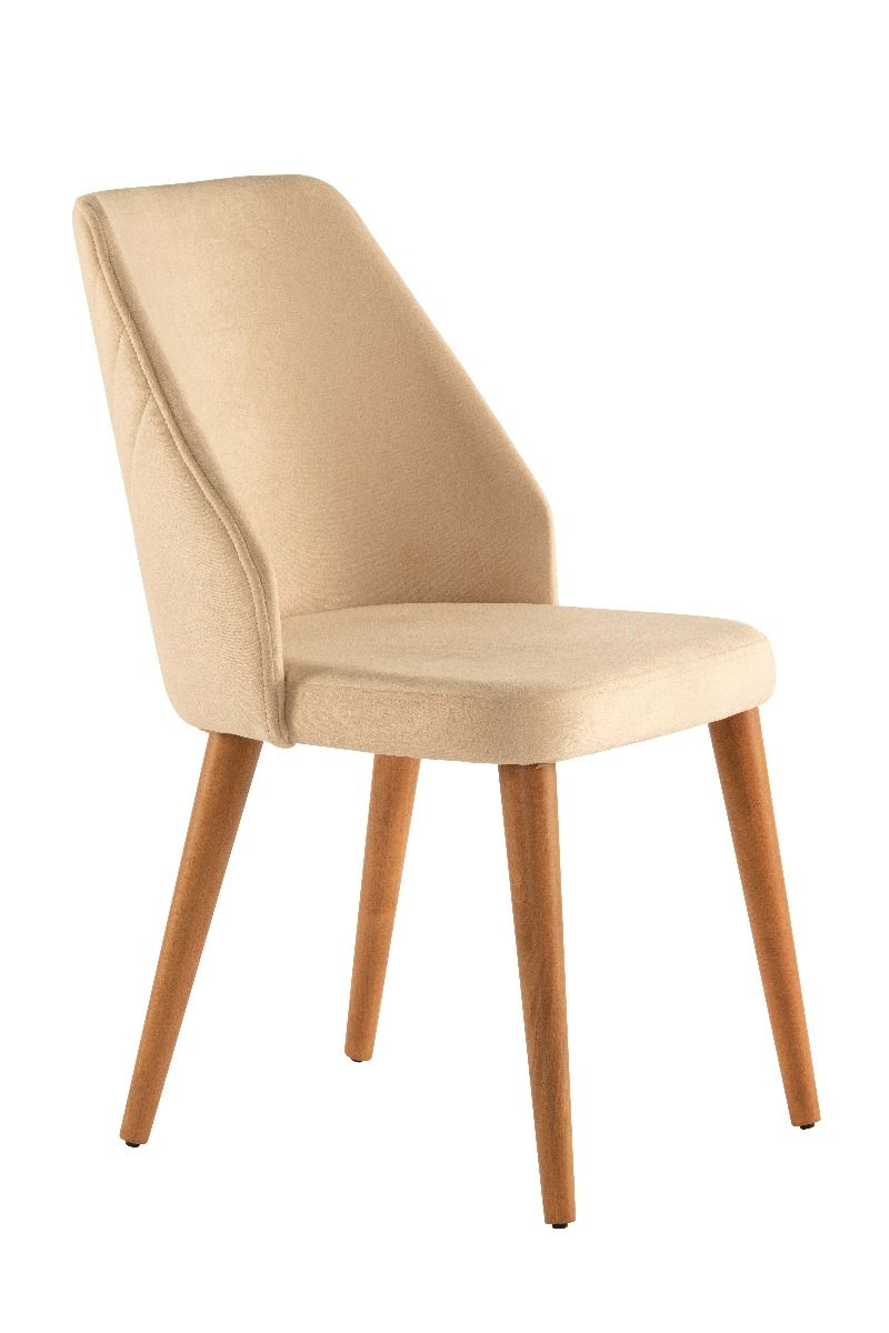 Zara Dining Chair - Beige / Walnut (Set of 6)