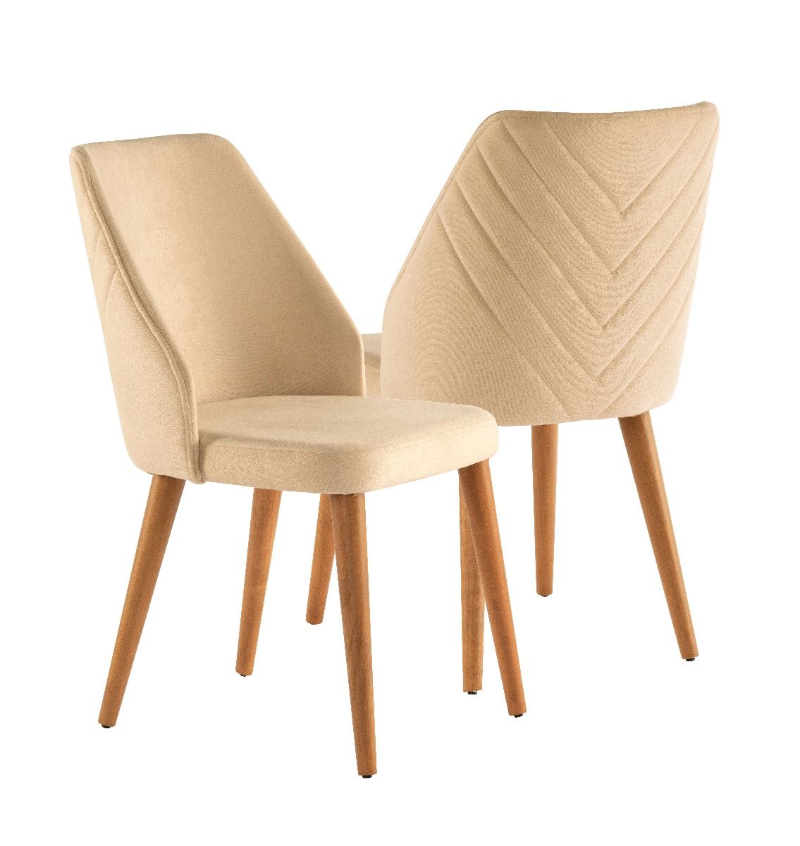 Zara Dining Chair - Beige / Walnut (Set of 6)