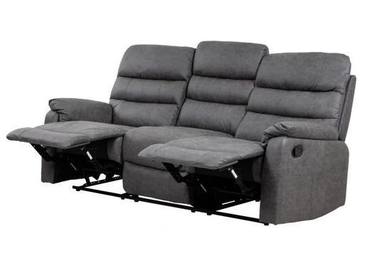 Taylor 3 Seater Recliner - Leather Air - Antique Grey