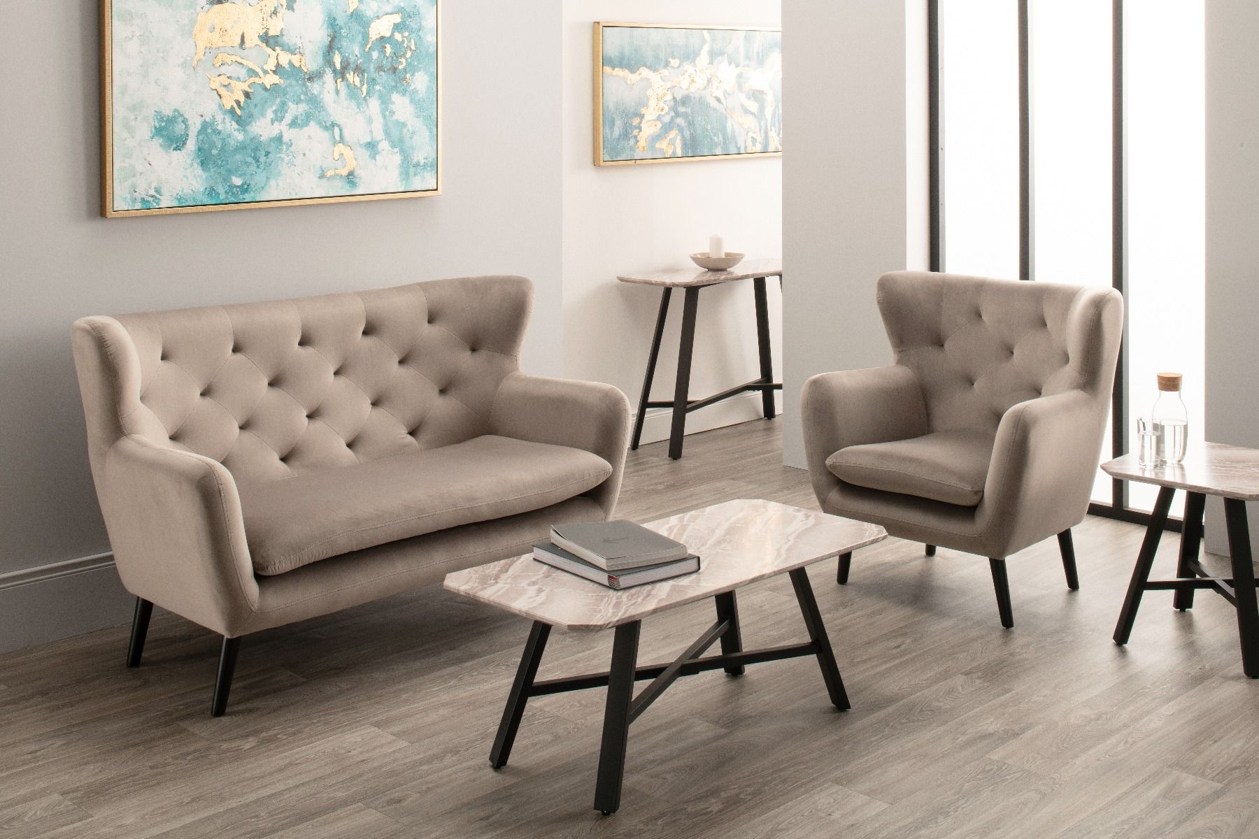 Yak Armchair - Mink Velvet