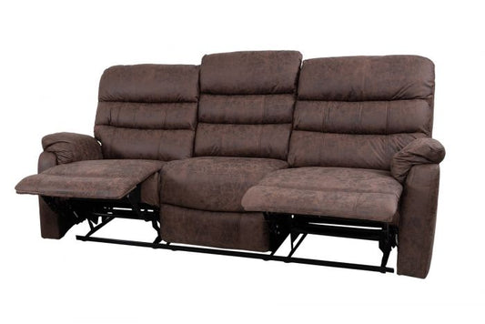 Taylor 3 Seater Recliner - Leather Air - Antique Brown