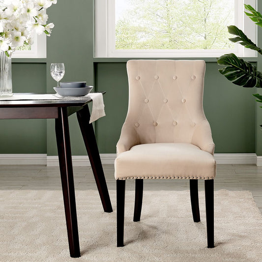 Lion Knocker Dining Chair-Cream Velvet