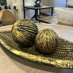 Resin Golden Leaf Bowl and Balls