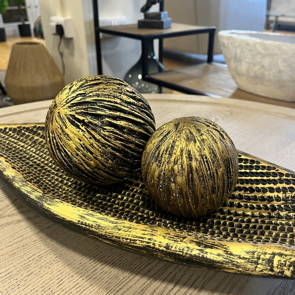 Resin Golden Leaf Bowl and Balls