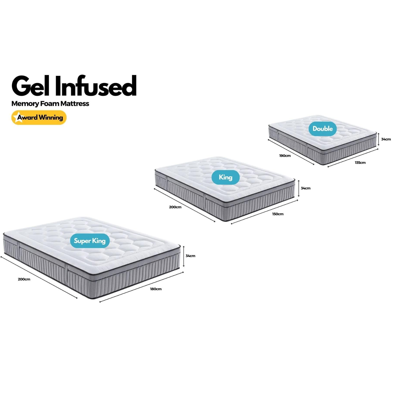 Gel Cool Memory Foam Mattress - Super King