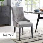 Set of 4 Lion Knocker Dining Chair-Grey Velvet