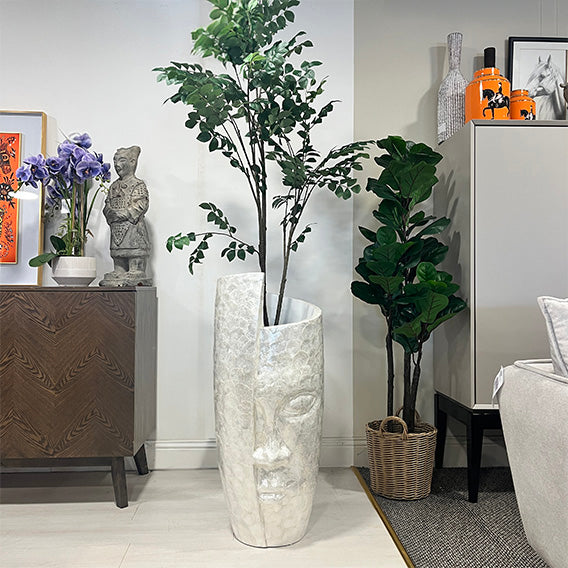 Tall Face Vase Pearl