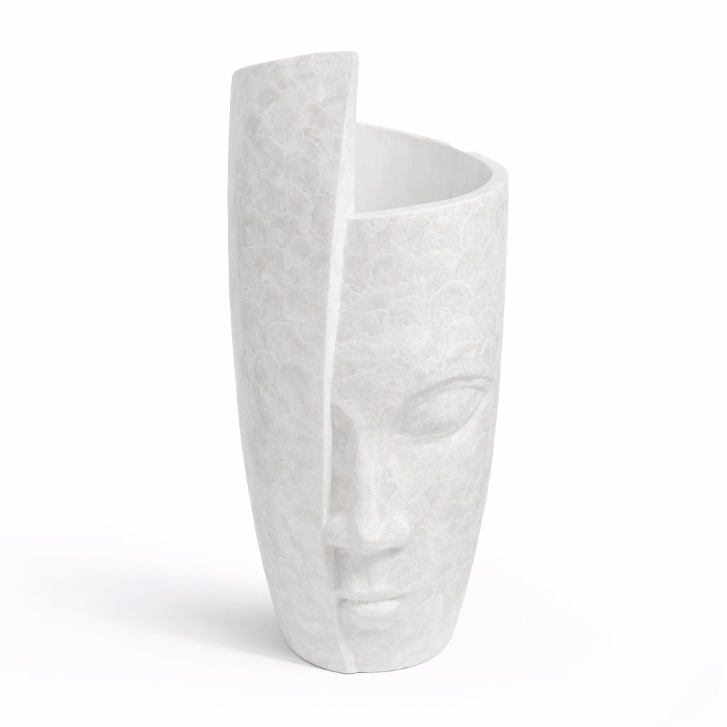 Tall Face Vase Pearl