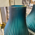 Ribbed Glass Vase Blue 50cm