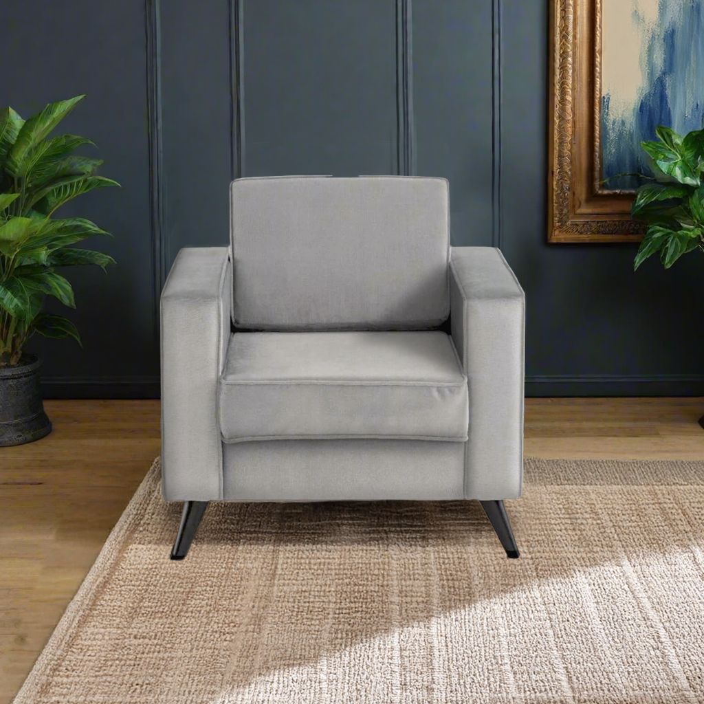 Cara Grey Velvet Armchair